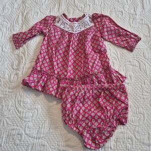 Ralph Lauren girls 3 months dress with matching diaper cover VGUC